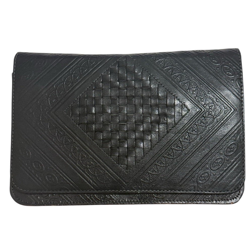 Black Leather Embossed Bag